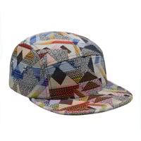 Image 4 of 5 PANEL VINTAGE TAPESTRY WOVEN FABRIC SNAPBACK HAT 