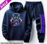 Neon Nights Navy Jogging Suit 