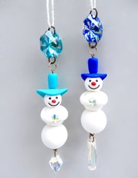 Image 1 of ✨⛄️✨New 2025 Colours!  Mini Crystal Snowman Tri-Ornaments ✨⛄️✨