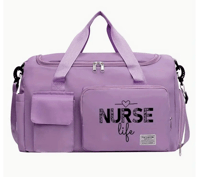 Nurse Life Print Travel Bag Purple