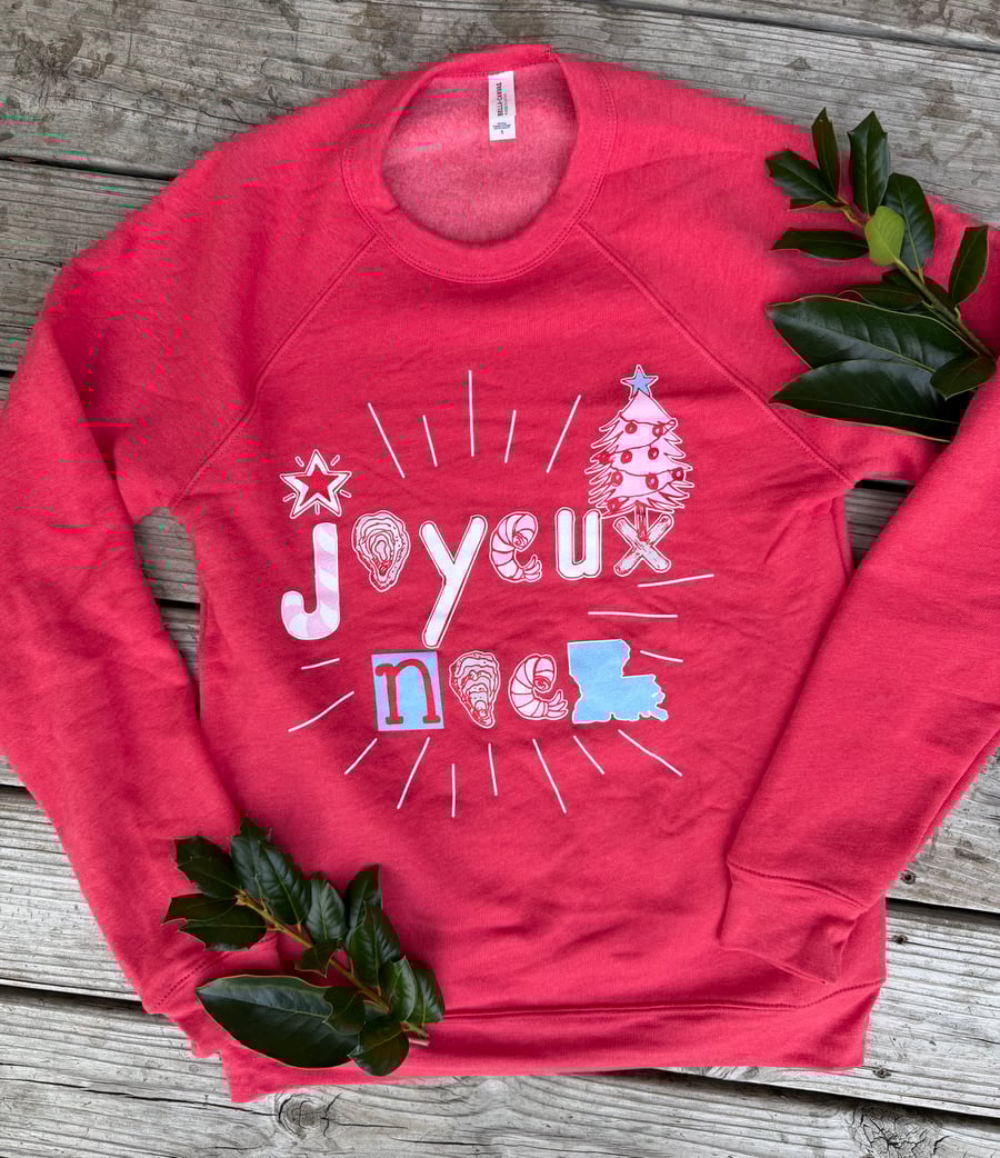 Image of Adult Joyeux Noel Sweatshirt in Red