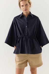 Image 4 of Emily Shirt | Navy Poplin