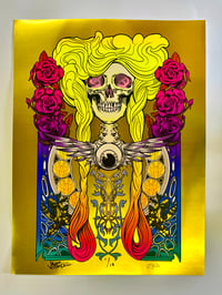The Harvest Queen UV Reactive Silkscreen on Gold Foil