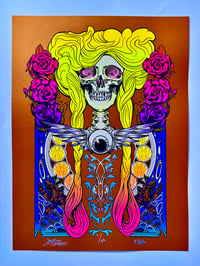 Image 1 of The Harvest Queen UV Reactive Silkscreen on Metallic