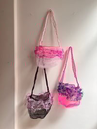 Image 3 of Crossbody bag Mesh Bag : White, Pink, Black