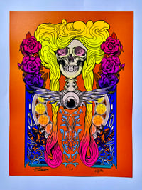 Image 2 of The Harvest Queen UV Reactive Silkscreen on Metallic
