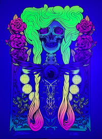 Image 5 of The Harvest Queen UV Reactive Silkscreen on Metallic