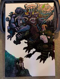 Boss Carnivore Battle Original Painting 