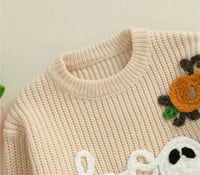 Image 6 of “Boo” Pumpkin Knit Sweater 👻🎃