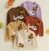 Image 1 of “Boo” Pumpkin Knit Sweater 👻🎃