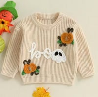 Image 7 of “Boo” Pumpkin Knit Sweater 👻🎃