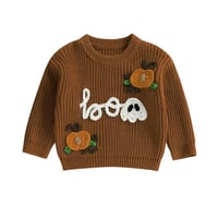 Image 4 of “Boo” Pumpkin Knit Sweater 👻🎃