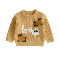 Image 3 of “Boo” Pumpkin Knit Sweater 👻🎃