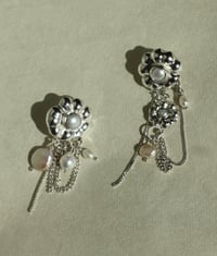 Image 1 of Chained Flower Earrings 