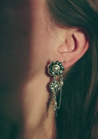 Image 3 of Chained Flower Earrings 