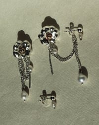 Image 1 of Chained Flower Earrings - set