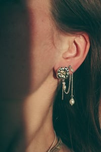 Image 3 of Chained Flower Earrings - set