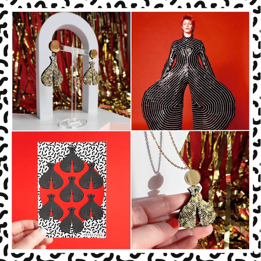 Image of Bowie Inspired Tokyo Pop Statement Acrylic Earrings 