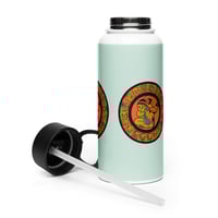 Image 3 of Mayan Calendar, Wheel of Time, Stainless steel water bottle with a straw lid