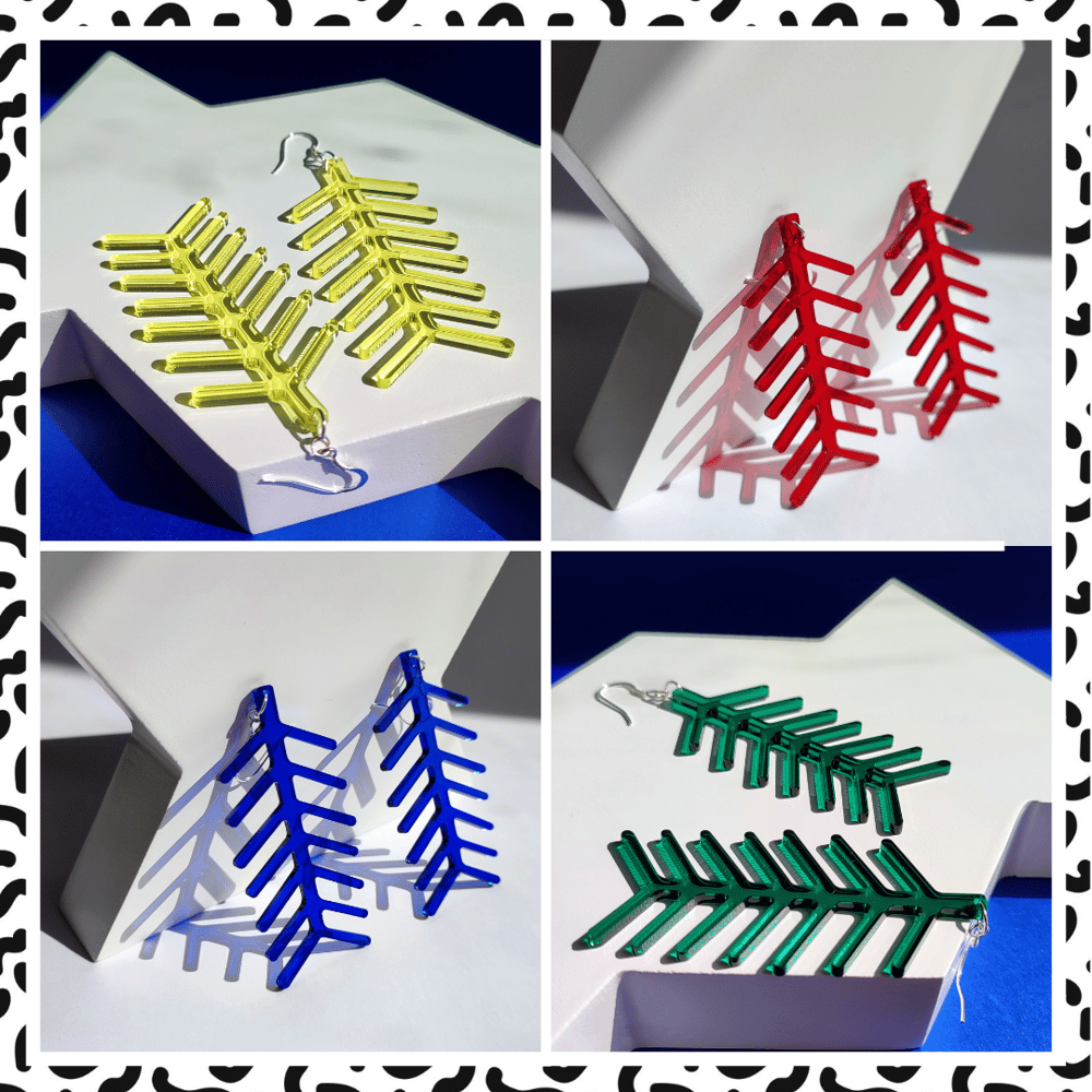 Image of Memphis Inspired Colourful Spine Statement Earrings