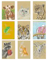 Image 1 of A5 animal oil pastel drawing