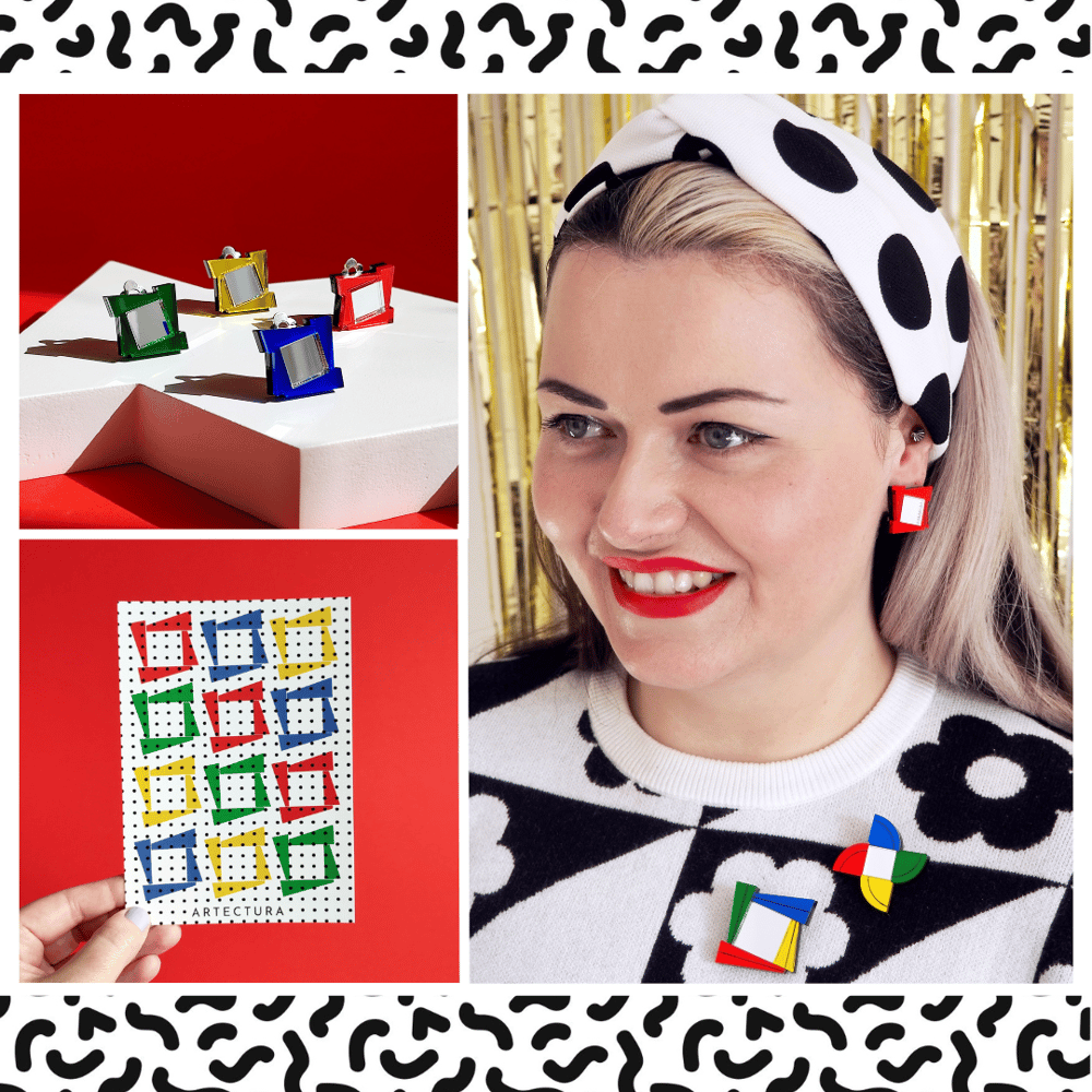 Image of Colourful Clip-on Pinwheel / Windmill Earrings