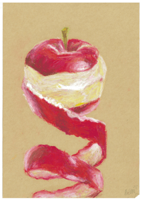 Image 3 of A5 fruit oil pastel drawings