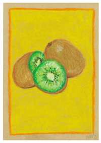 Image 5 of A5 fruit oil pastel drawings