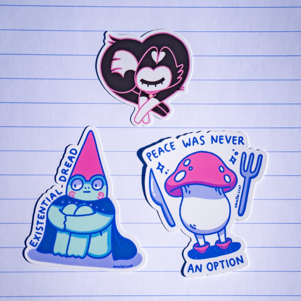 Image of Sticker Cat From Hell Frog Mushroom