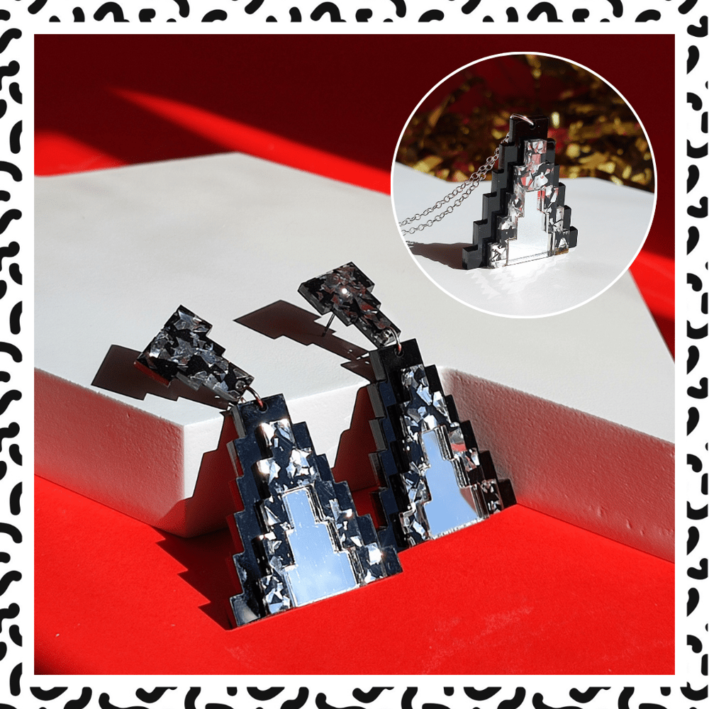 Image of Aztec Pyramid Statement Earrings