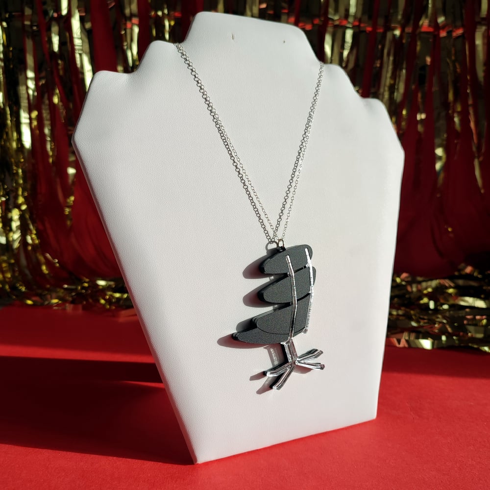 Image of Retro Office Chair Acrylic Necklace - Black