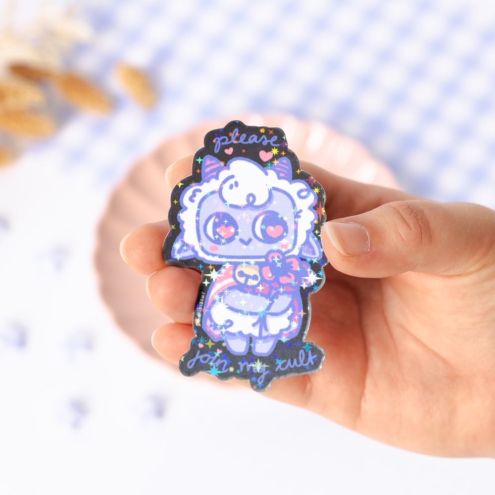 Image of Holo Glitter Sticker I've Truly Lived Farm Helper Lamb