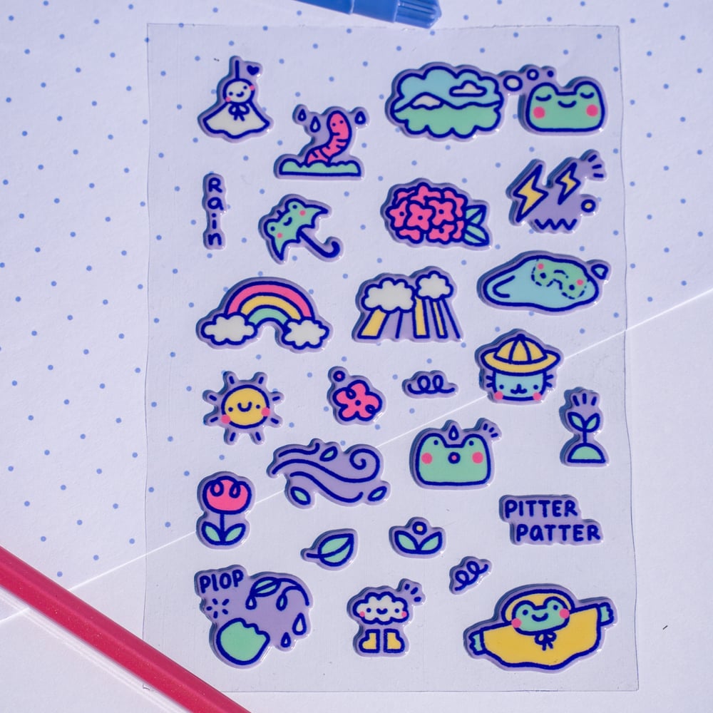Image of Stickersheet Many Hats Rain Icons