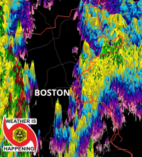 Image 2 of THE WEATHER IS HAPPENING BOSTON RADAR UNISEX CREW NECK T-SHIRT