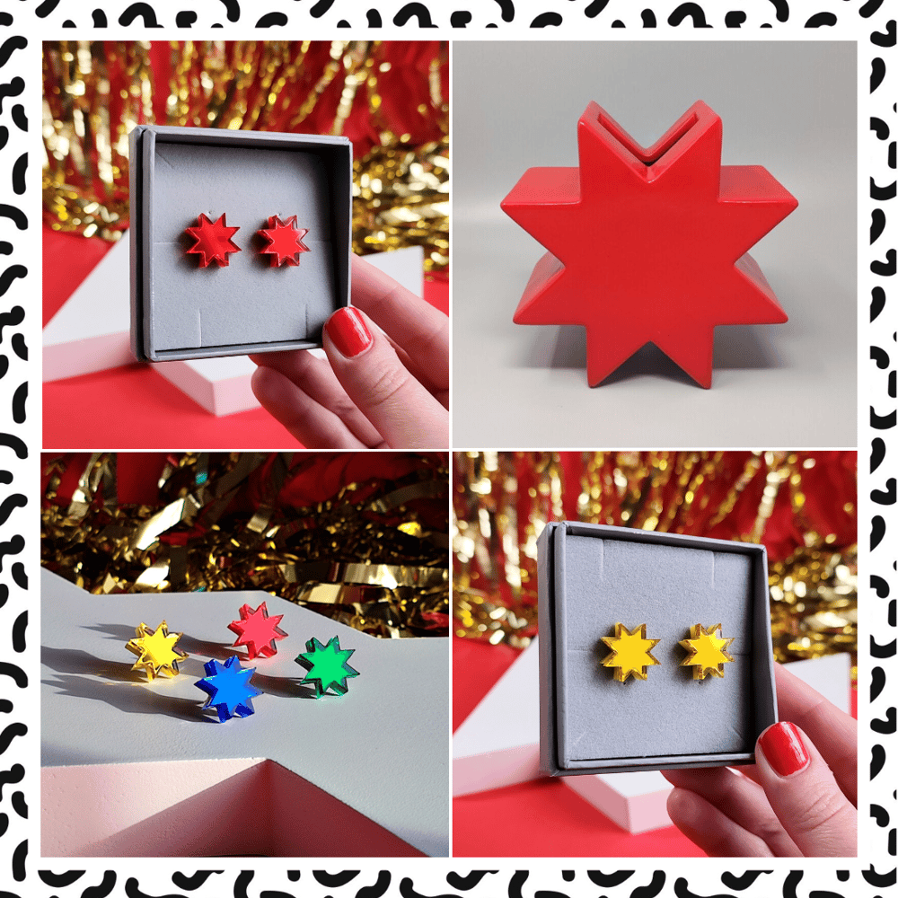 Image of Mini Geometric Star Acrylic Studs