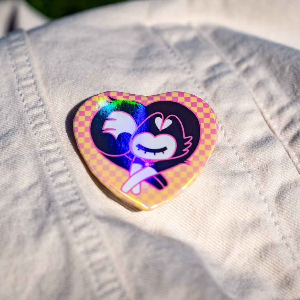 Image of Heart Cat Button