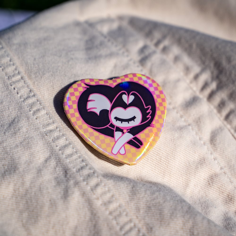 Image of Heart Cat Button