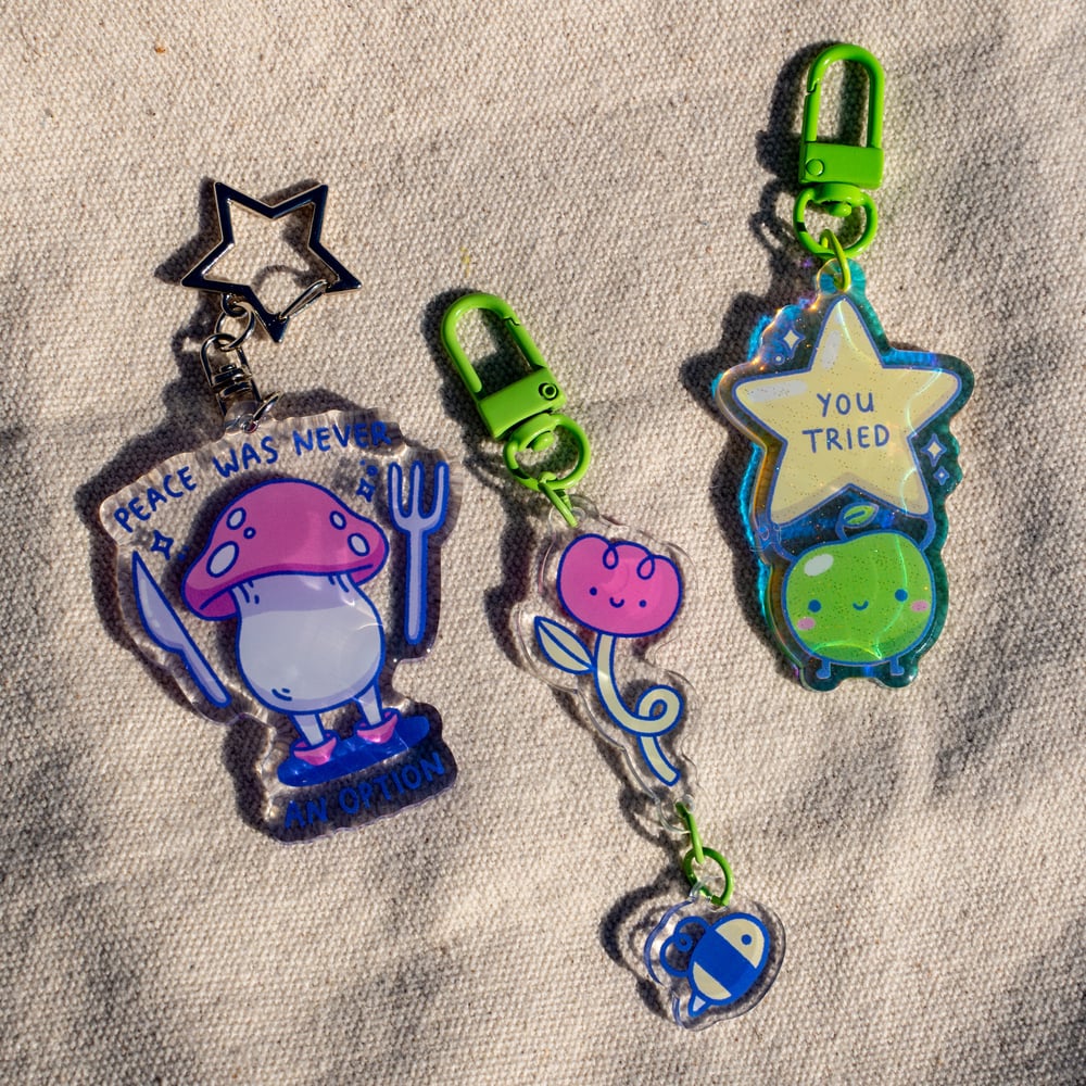 Image of Keychains Mushroom Flower Bee Star