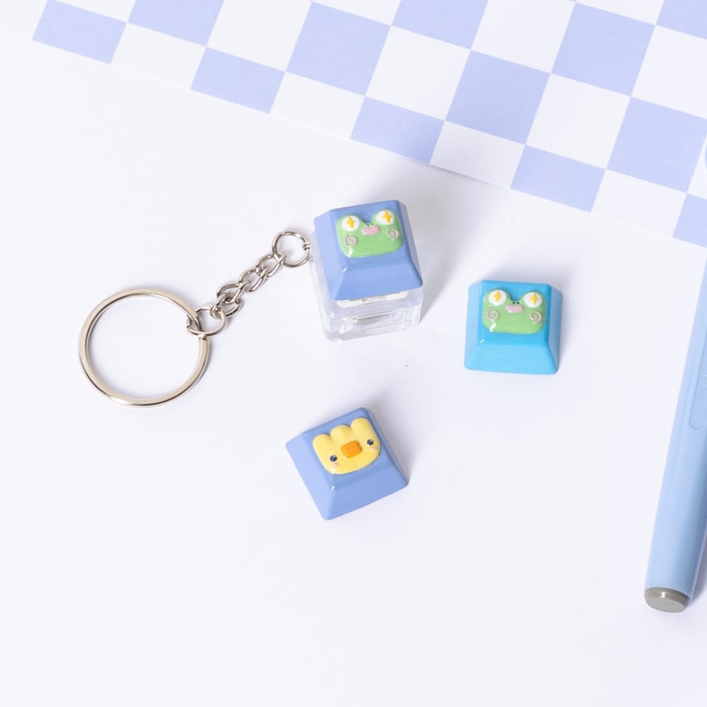 Image of Keycaps Keychains Frog and Duck