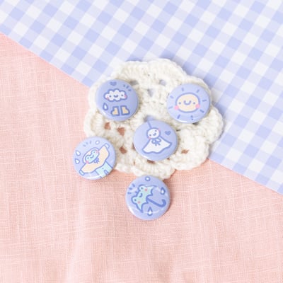 Image of Buttons Set Rain Theme