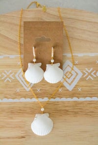 White Pearl Scallop Shell Set