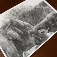 Image 3 of “Armored love” mini matted fine art print 