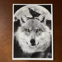 Image 4 of “Loner in the night” mini matted fine art print