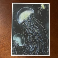 Image 3 of “Playful jellies” mini matted fine art print 