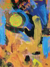 Image 1 of  Yellow Spot #1 - Original painting on mounted wooden panel. By Alan C. Martin