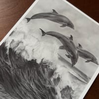 Image 4 of “Wave runners” mini matted fine art print 