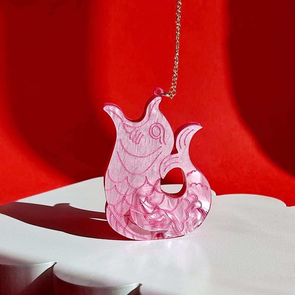 Image of Gluggle Jug Statement Acrylic Posy Pendant Necklace 