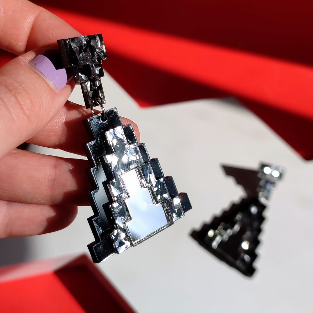Image of Aztec Pyramid Statement Earrings