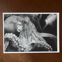 Image 3 of “Mastermind of the deep”  mini matted fine art print 