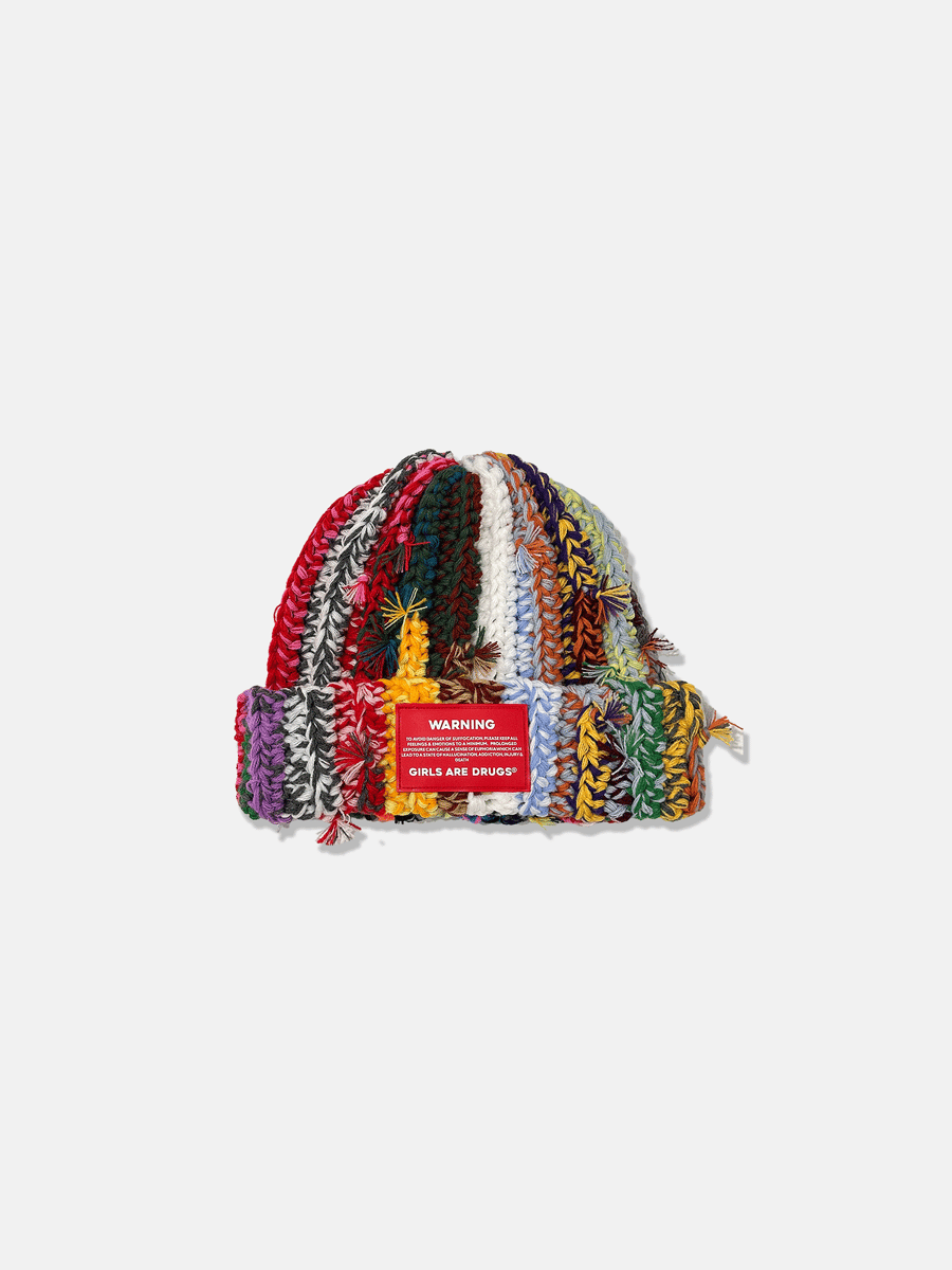Image of GIRLS ARE DRUGS® HAND TIED BEANIE - 'MULTICOLOR'